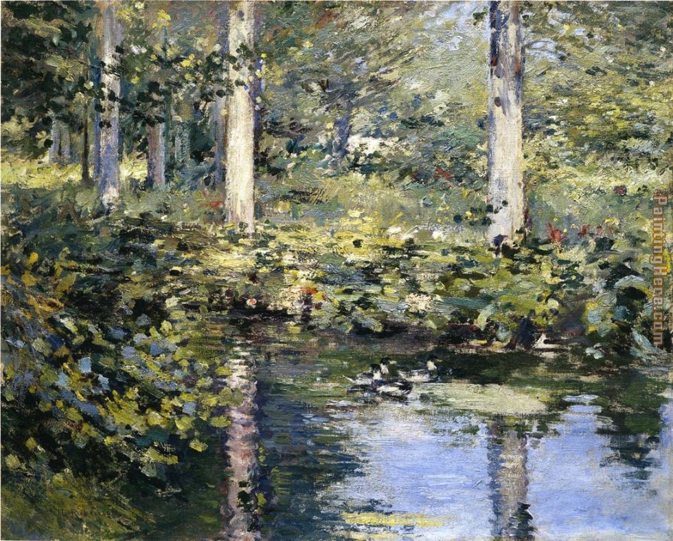 The Duck Pond painting - Theodore Robinson The Duck Pond art painting